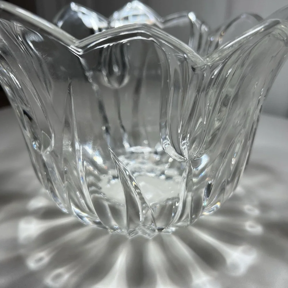 Gorham Lead Crystal Tulip Bowl Clear‎ Glass Elegant Flower Design